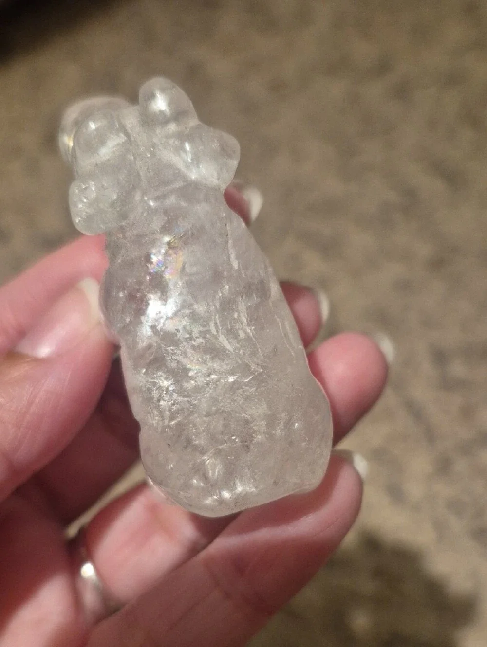 Handcarved Clear Quartz Crystal Cow